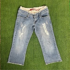 Y2K Fringe Camo Waist Capris